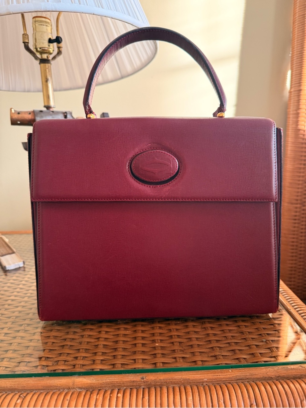 *Rare* Cartier Must de Cartier Burgundy Structured Satchel